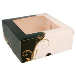 cake boxes with window 275 gsm 18x18x75 cm white cardboard 50 unit